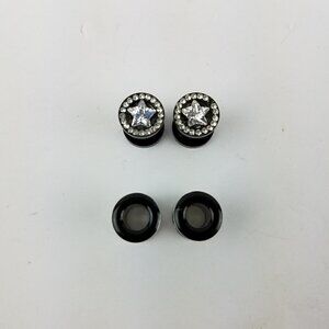Body Rage Stainless Steel Star/CZ Plug Gauge Bundle 0G